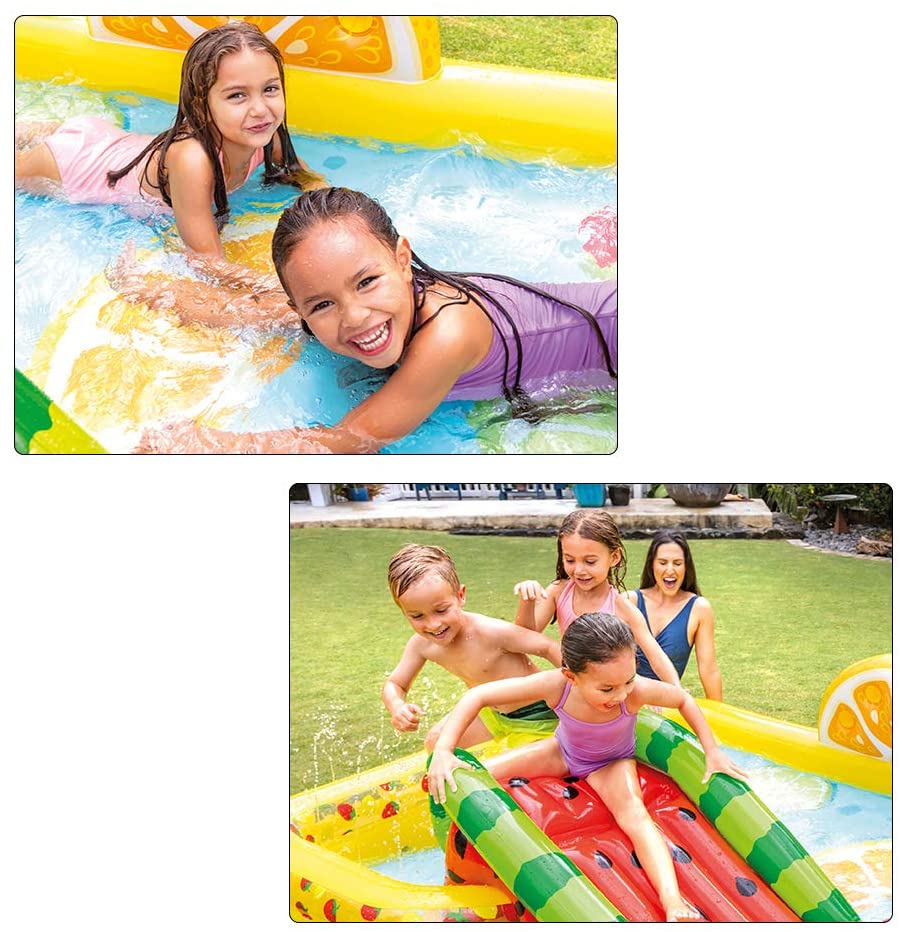 INTEX Fun'N Fruity Inflatable Play Centre Paddling Pool & Water Slide  57158EP