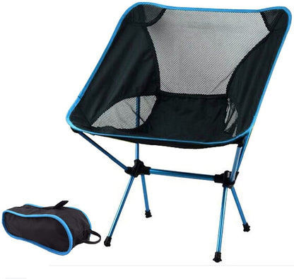 Ultralight Aluminum Alloy Folding Camping Camp Chair Outdoor Hiking Patio Backpacking Blue