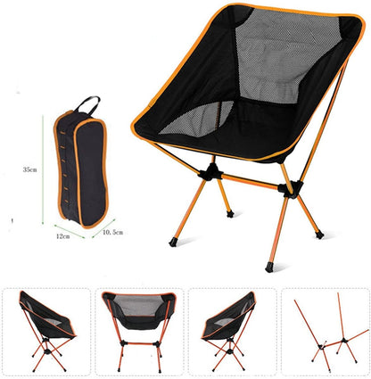 Ultralight Aluminum Alloy Folding Camping Camp Chair Outdoor Hiking Patio Backpacking Full Blue