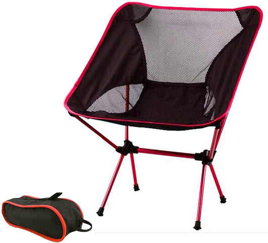 Ultralight Aluminum Alloy Folding Camping Camp Chair Outdoor Hiking Red