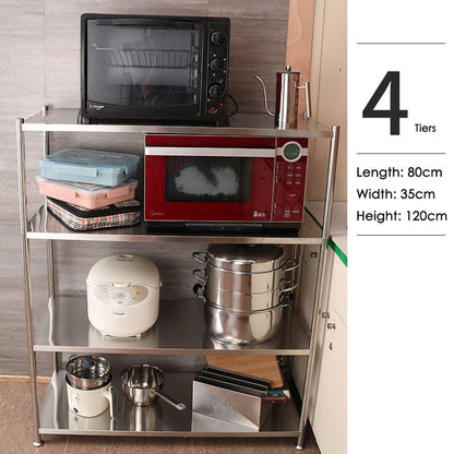 5 Tiers 160cm Height Stainless Steel Kitchen Microwave Oven Storage Rack Multilayer Organizer for Cookware