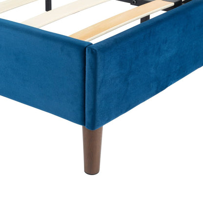 Velvet Blue Bed Frame &#8211; Queen