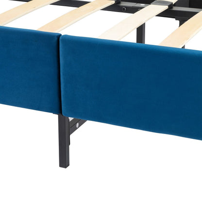 Velvet Blue Bed Frame &#8211; Queen