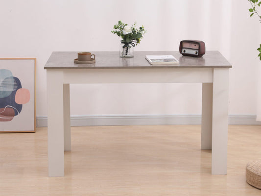 Dining Table Rectangular Wooden 120M-Grey&amp;White