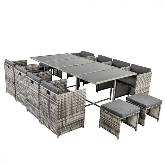 Bali 13PC  Outdoor Dining Set &#8211; Grey