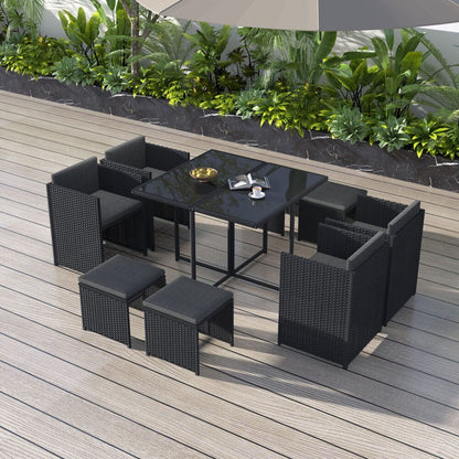 Horrocks 8 Seater Outdoor Dining Set &#8211; Black