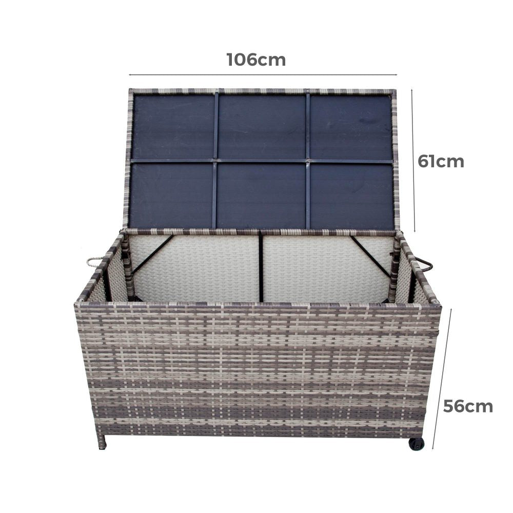 Outdoor PE Wicker Storage Box Garden 320L-Grey