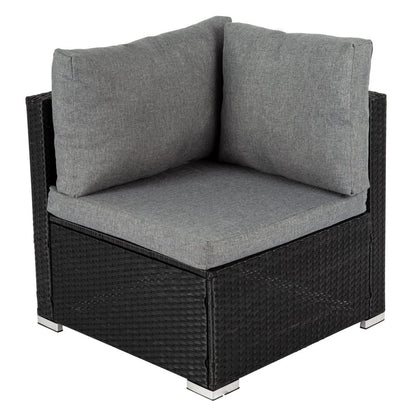 Large Modular Outdoor Ottoman Lounge Set in Black