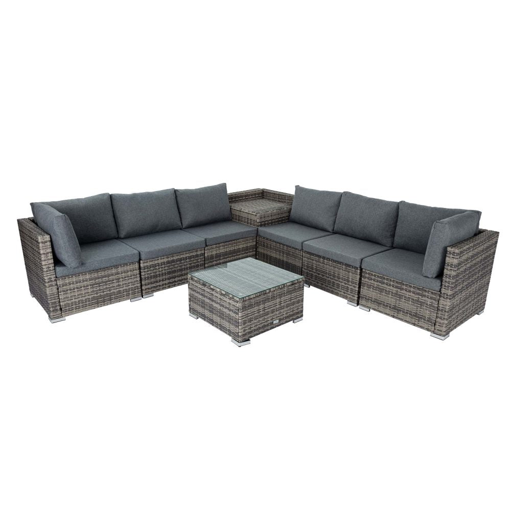 8PCS Outdoor Furniture Modular Lounge Sofa Lizard-Grey