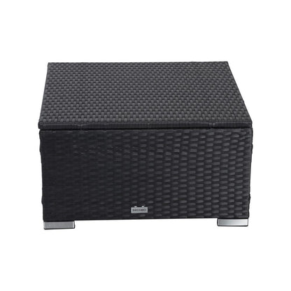 Outdoor wicker ottoman in Black