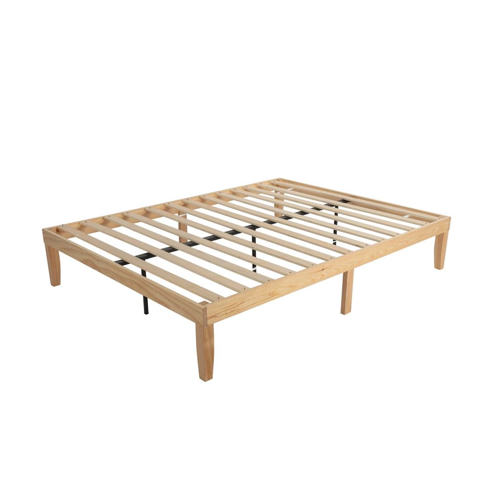 Warm Wooden Natural Bed Base Frame &#8211; King Single