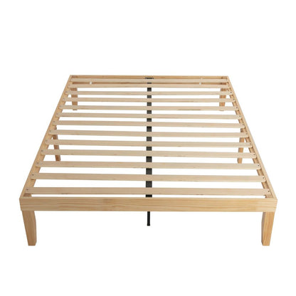 Warm Wooden Natural Bed Base Frame &#8211; King Single