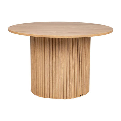 Luxe Ribbed Round Coffee Table Wooden