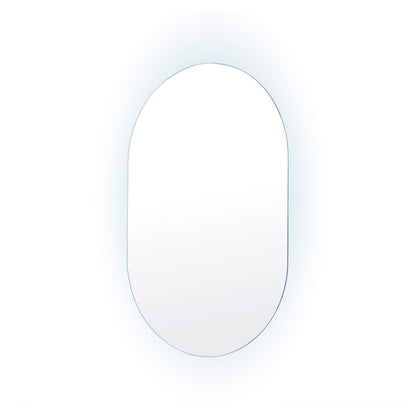 LED Wall Mirror Oval Anti-Fog Bathroom 50x75cm BLACK