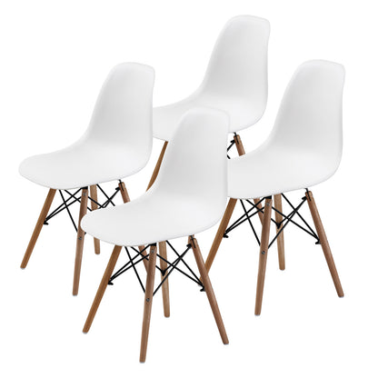 4X Retro Dining Cafe Chair DSW WHITE