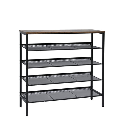 YES4HOMES 5-Tier Medium Shoe Rack Shelf Stand Flat & Slant Adjustable Storage Organizer