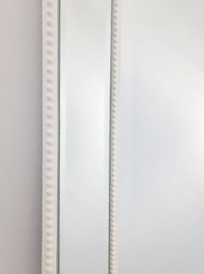 White Beaded Framed Mirror - X Large 190cm x 100cm