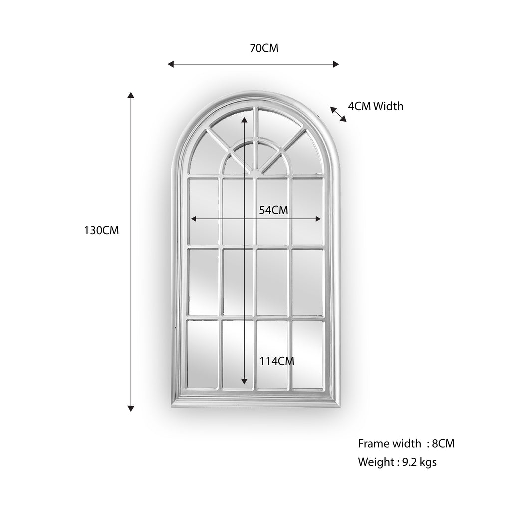 Window Style Mirror - White Arch 70 CM x 130 CM