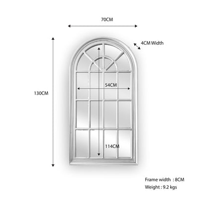 Window Style Mirror - White Arch 70 CM x 130 CM