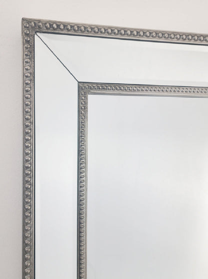 Medium Silver Beaded Framed Mirror - 70cm x 170cm