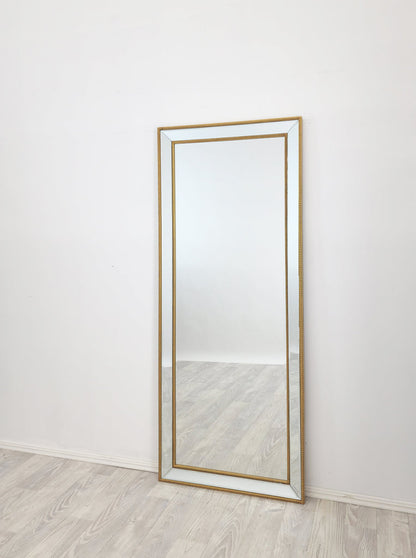 Medium Gold Beaded Framed Mirror - 70cm x 170cm