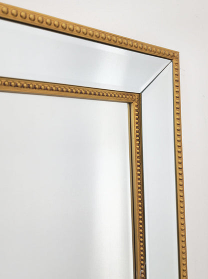 Medium Gold Beaded Framed Mirror - 70cm x 170cm