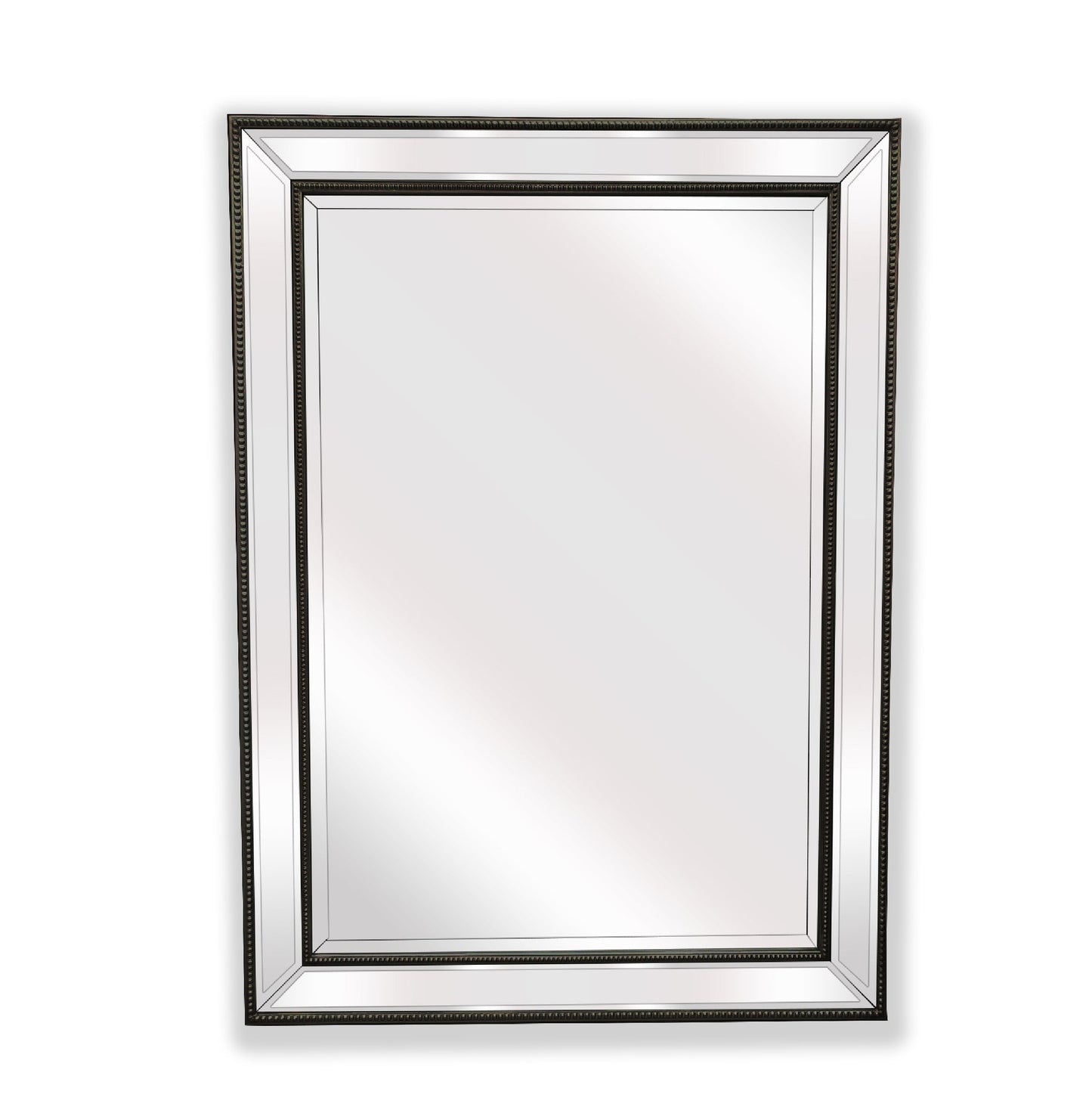 Black Beaded Framed Mirror - Rectangle 80cm x 110cm