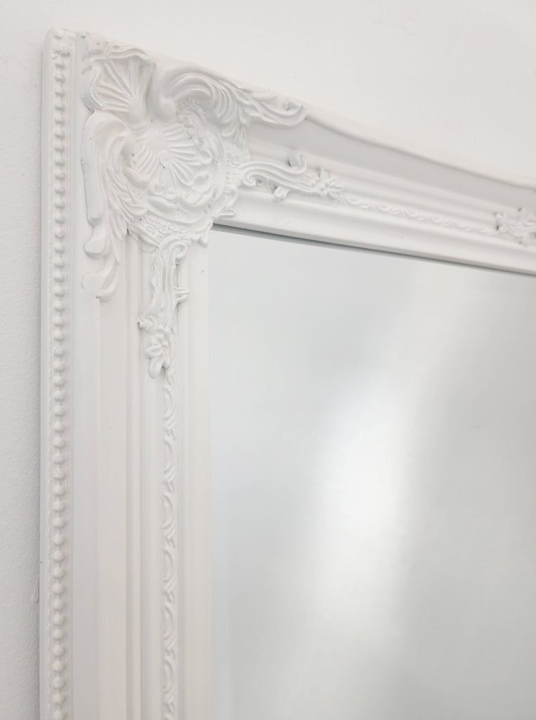 French Provincial Ornate Mirror - White - Medium 70cm x 170cm