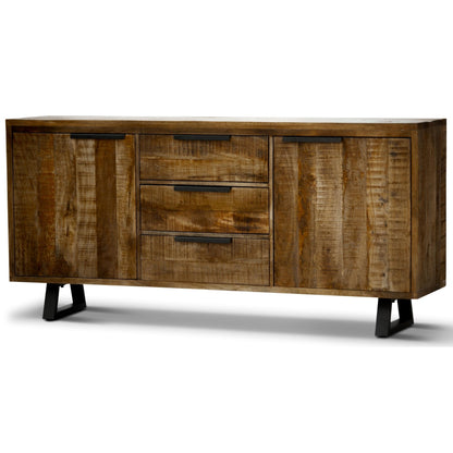 Begonia Buffet Sideboard Table 170cm 2 Door 3 Drawer Mango Wood Unique Furniture