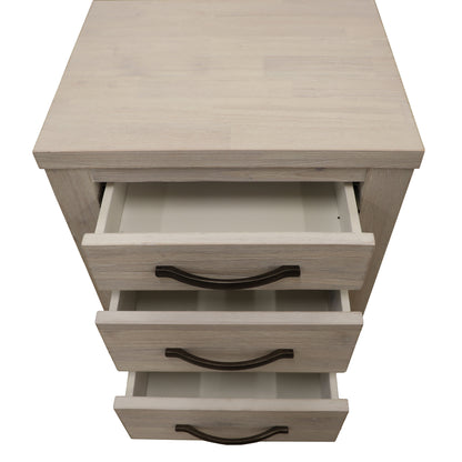 Foxglove Bedside Tables 3 Drawers Storage Cabinet Shelf Side End Table - White