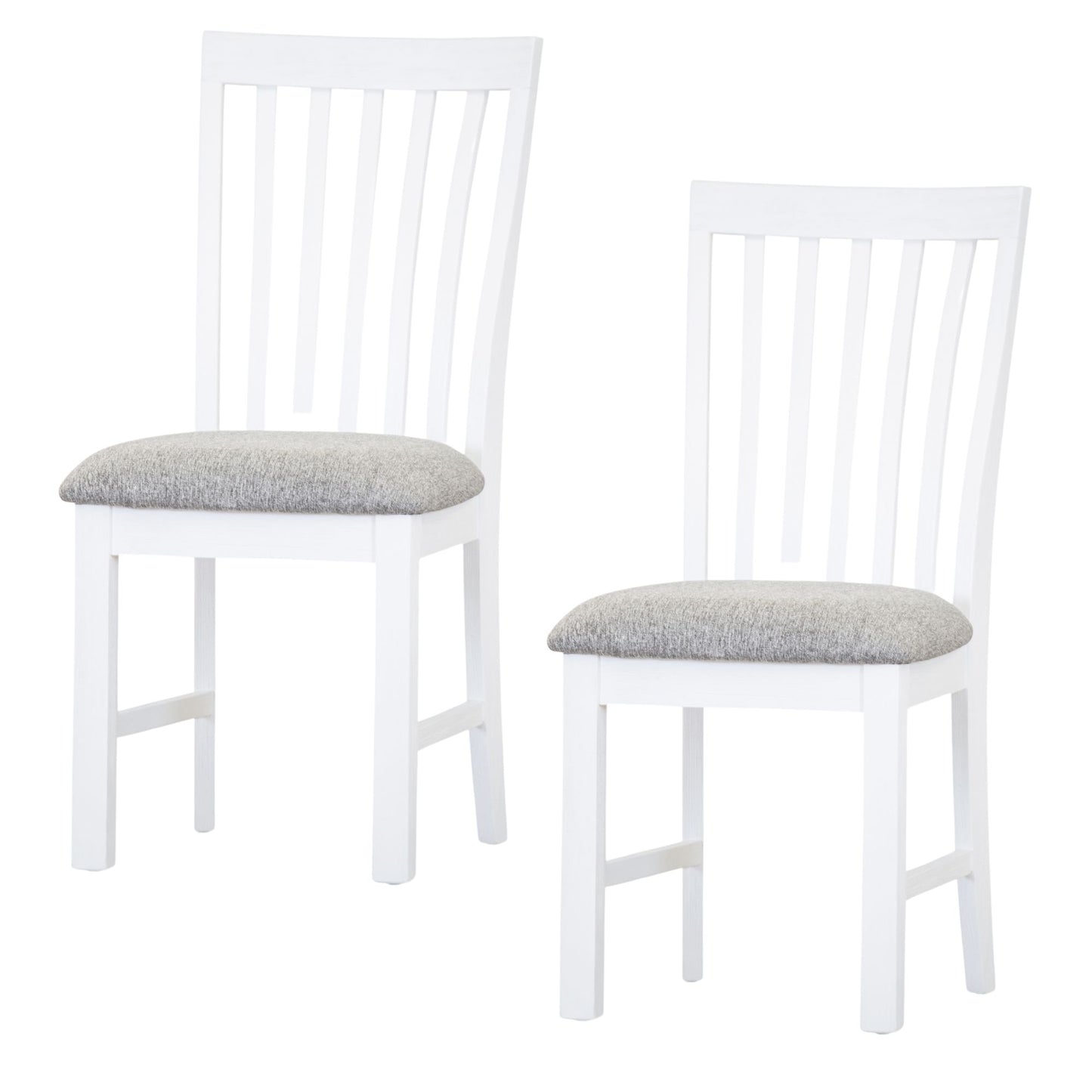 Laelia Dining Chair Set of 2 Solid Acacia Timber Wood Coastal Furniture - White