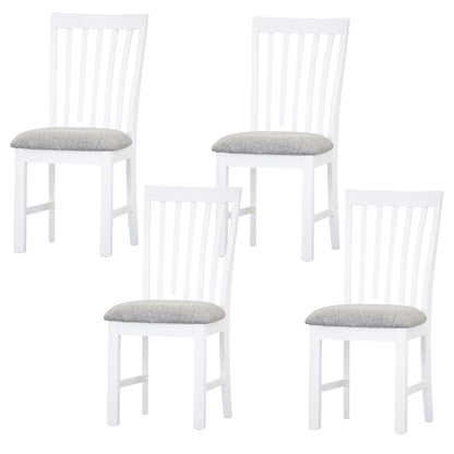 Laelia Dining Chair Set of 4 Solid Acacia Timber Wood Coastal Furniture - White