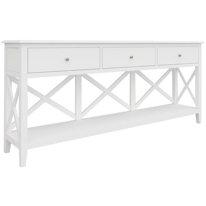 Daisy Console Hallway Entry Table 176cm Solid Acacia Timber Wood Hampton - White