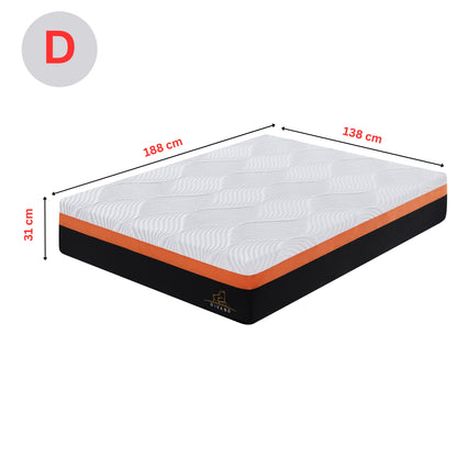 Heavenly Double Size Memory Foam Medium-Firm Feel 31cm Mattress