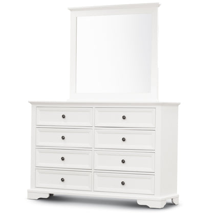 Celosia Dresser Mirror 8 Chest of Drawers Bedroom Timber Storage Cabinet - White