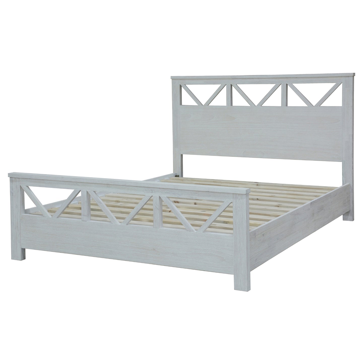 Myer 4pc King Bed Suite Bedside Tallboy Bedroom Furniture Package White Wash