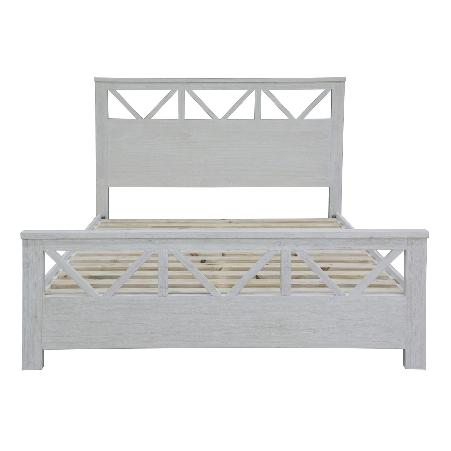 Myer 4pc King Bed Suite Bedside Tallboy Bedroom Furniture Package White Wash