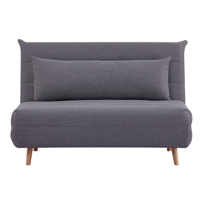 Audrey 2 Seater Sofa Futon Bed Love Seat Fabric Lounge Couch - Graphite