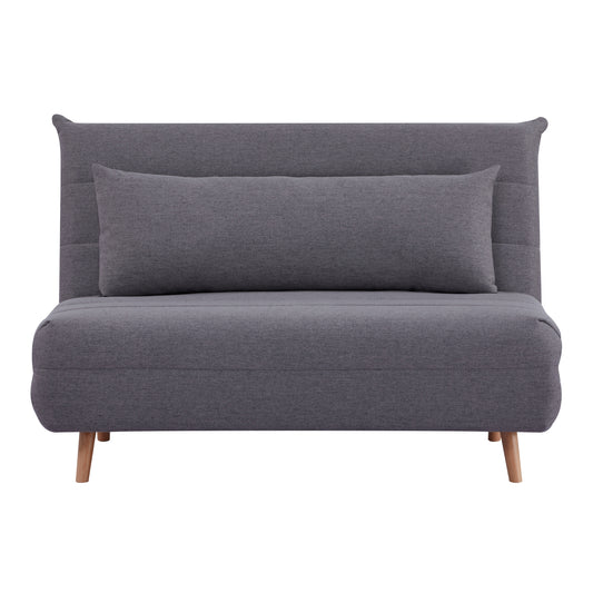 Audrey 2 Seater Sofa Futon Bed Love Seat Fabric Lounge Couch - Graphite