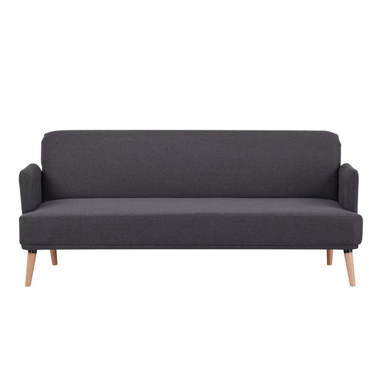 Merlin 3 Seater Sofa Futon Bed Fabric Lounge Couch - Charcoal