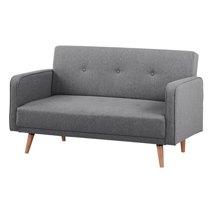 Picasso 2 Seater Fabric Sofa Lounge Couch Dark Grey