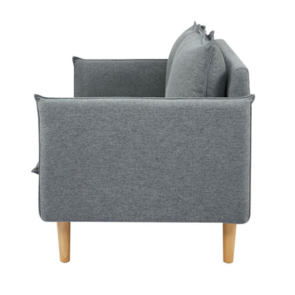 Sinatra 3 Seater Fabric Sofa Lounge Couch Dark Grey