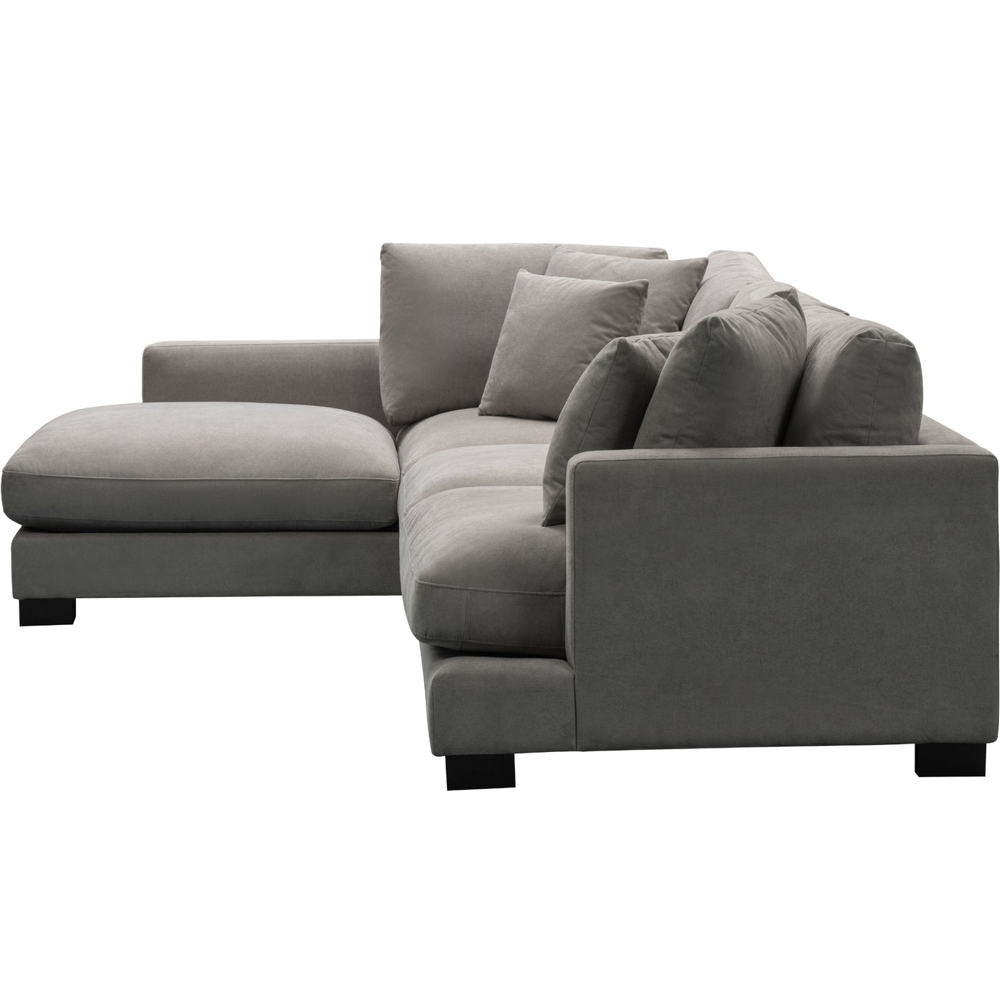 Royalty 3 Seater Sofa Fabric Uplholstered Left Chaise Lounge Couch - Grey