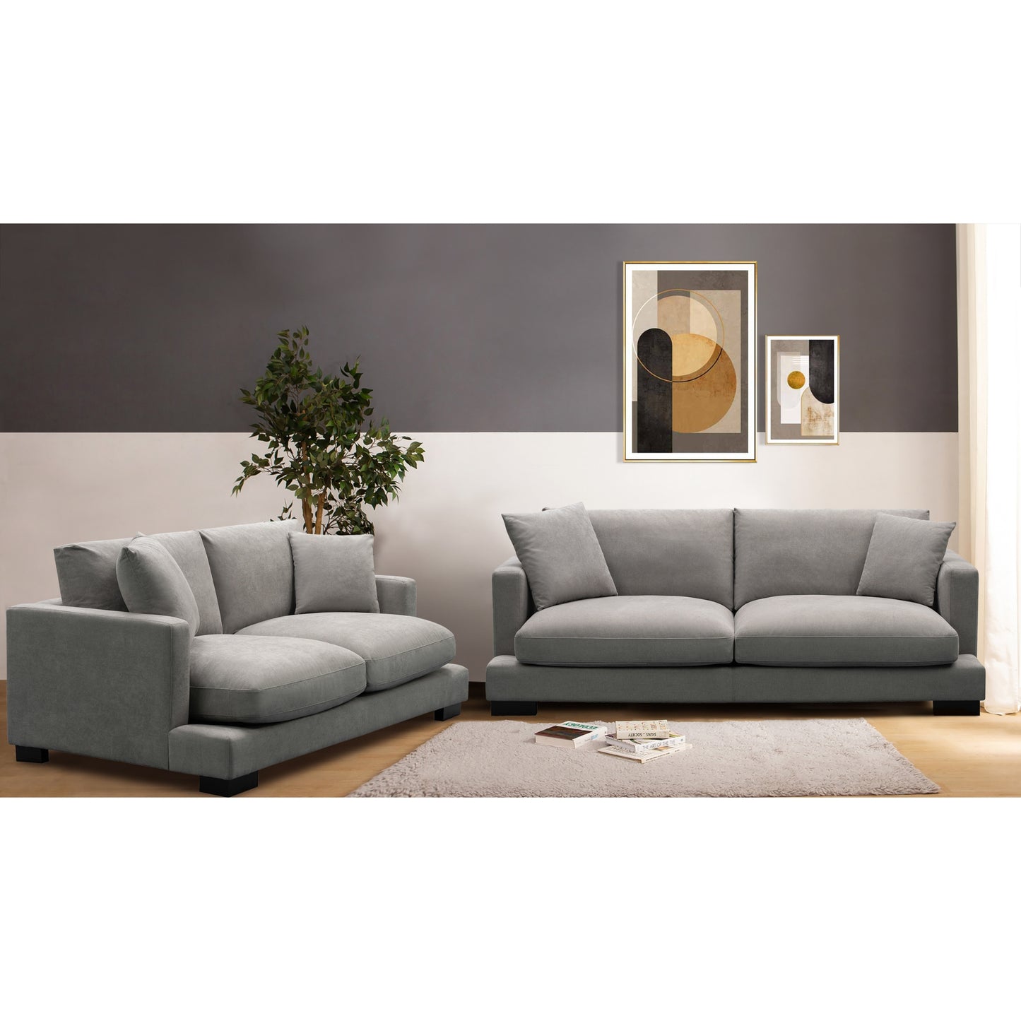 Royalty 3 Seater Sofa Fabric Uplholstered Lounge Couch - Grey