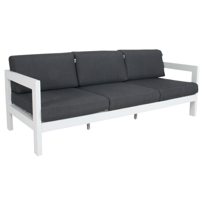 Outie 2pc Set 2+3 Seater Outdoor Sofa Lounge Aluminium Frame White