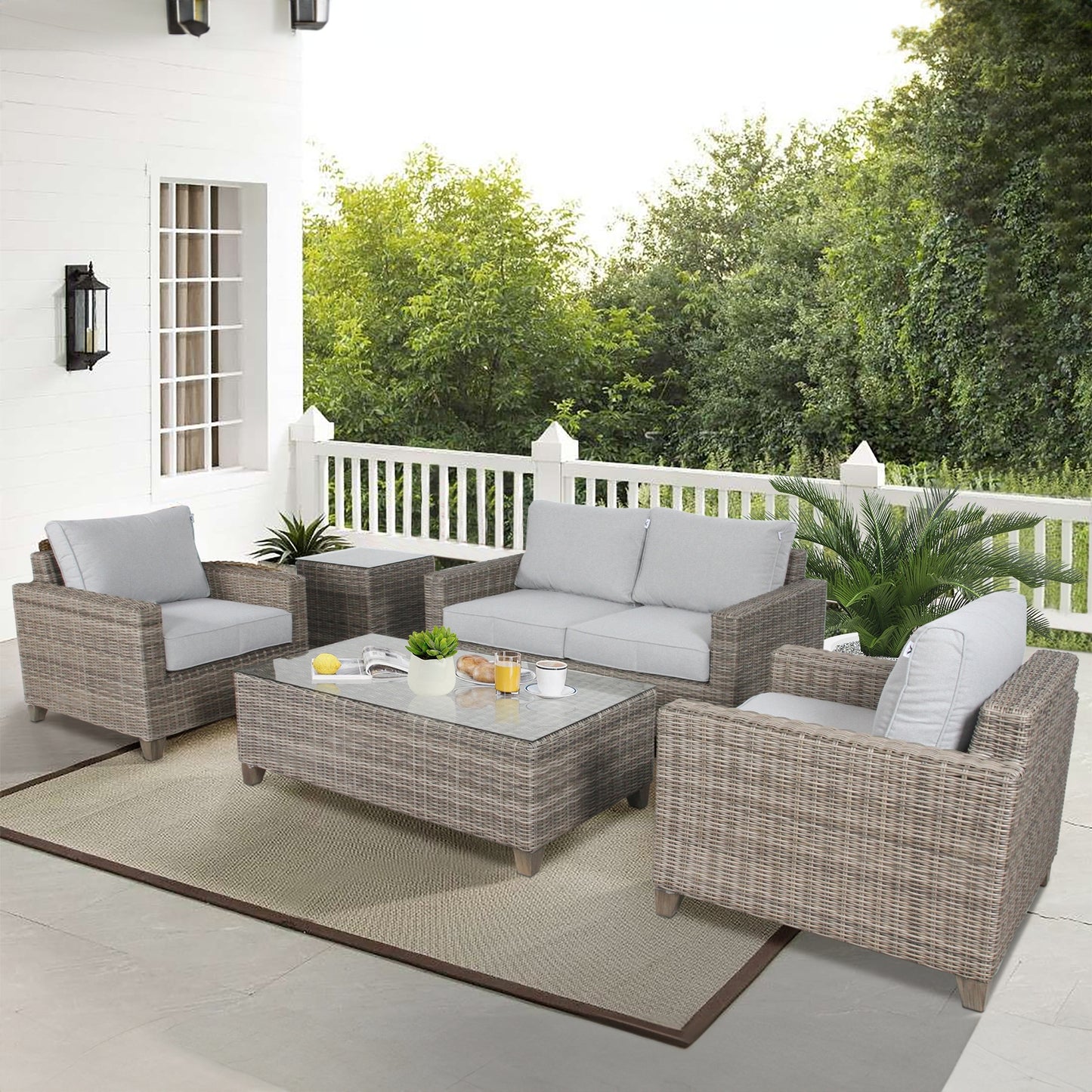 Sophy 2+1 Seater Wicker Rattan Outdoor Sofa Chair Lounge Set