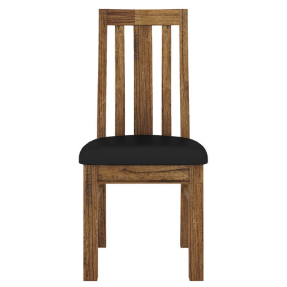 Birdsville PU Seat Dining Chair Set of 2 Solid Ash Wood Dining Furniture -Brown