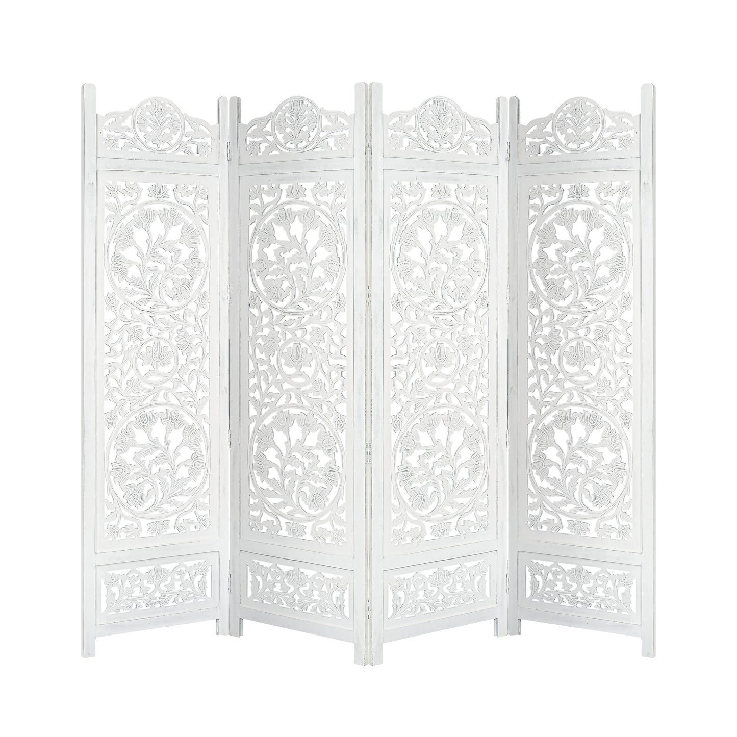 Koch 4 Panel Room Divider Screen Privacy Shoji Timber Wood Stand - White