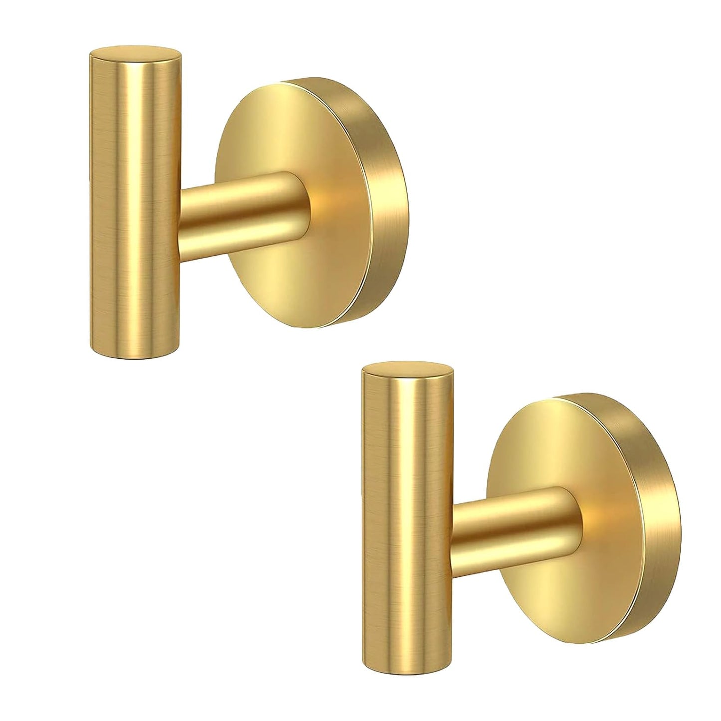 2 Pcs Wall Mount Bathroom Towel Hooks Holder Cloth Hanger Hook Kitchen Door Hanger Gold