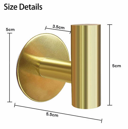 2 Pcs Wall Mount Self Adhesive Bathroom Towel Hooks Holder Cloth Hanger Hook Door Hanger Gold